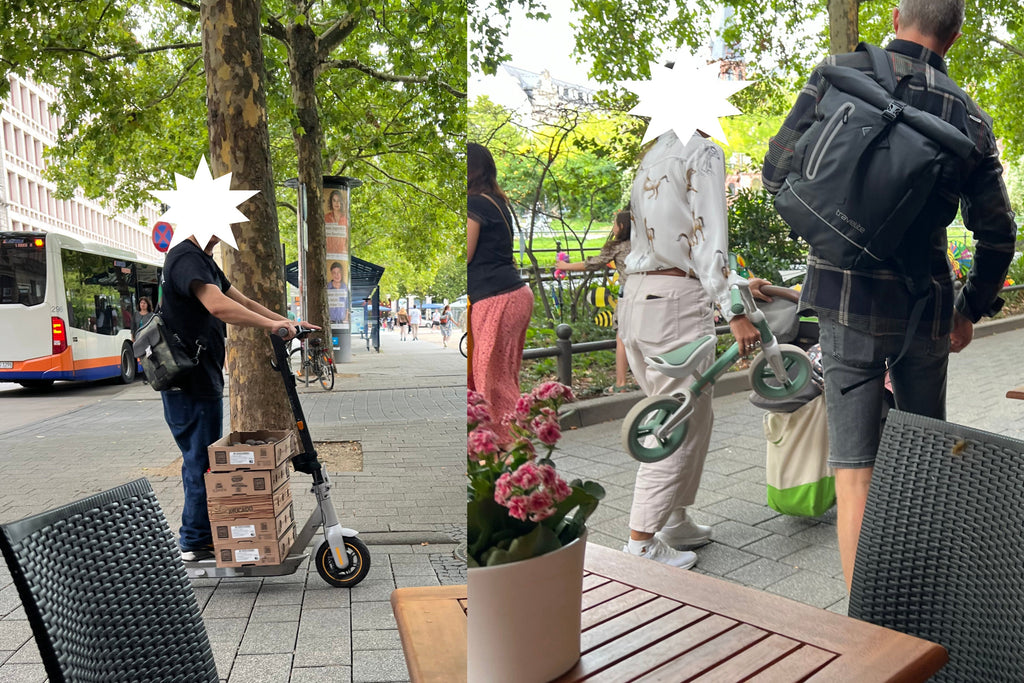 Tragemomente kompliziert Tragen, gefährlich Belalden, einfacher Transportieren, Mama Life, Essenlieferung, Essenslieferant, Ware im Fußraum, einfacher tragen